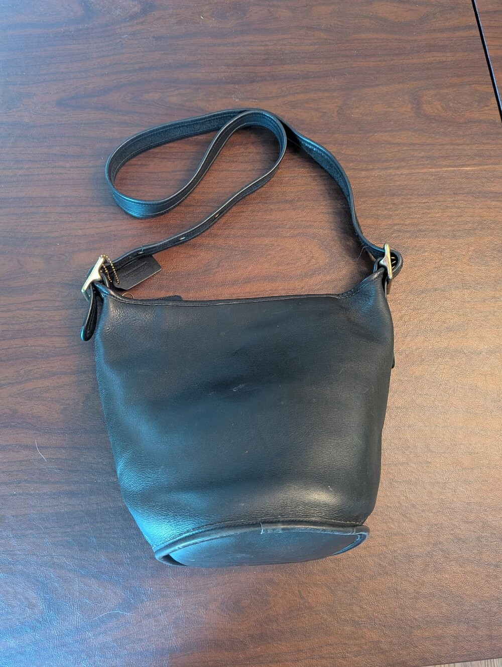 COACH Vintage 1995 No. H6I 9953 Black Grain Leather Bucket Bag Shoulder Helen